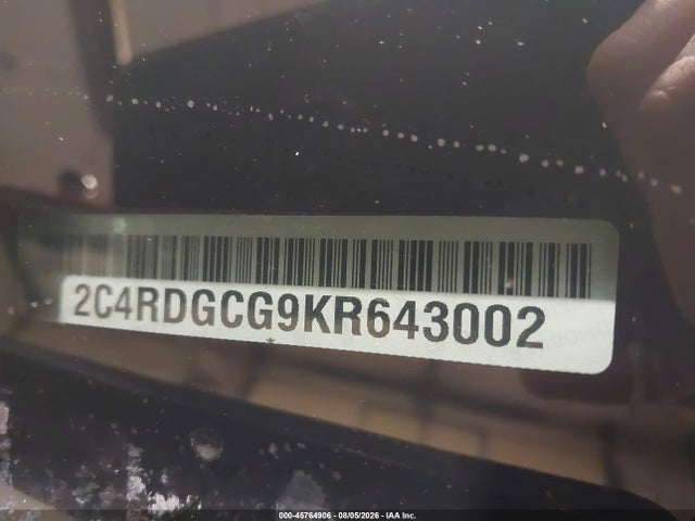 Продаж на аукціоні авто 2019 Dodge Grand Caravan Sxt, vin: 2C4RDGCG9KR643002, номер лоту: 45764906