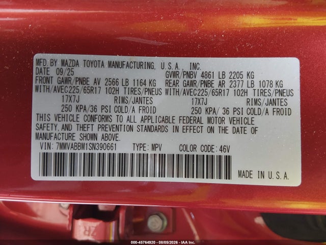 Продажа на аукционе авто 2025 Mazda Cx-50 2.5 S Preferred Package, vin: 7MMVABBM1SN390661, номер лота: 45764920