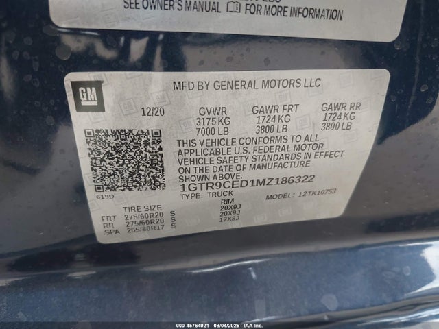 GMC Sierra 1500 4wd Standard Box Elevation 2021 1GTR9CED1MZ186322 Image 9