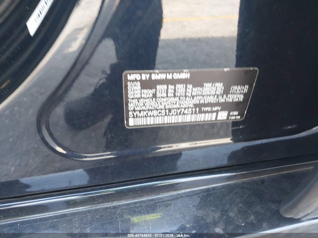Aukcja sprzedaży 2018 Bmw X6 M, vin: 5YMKW8C51J0Y74511, numer aukcji: 45764925