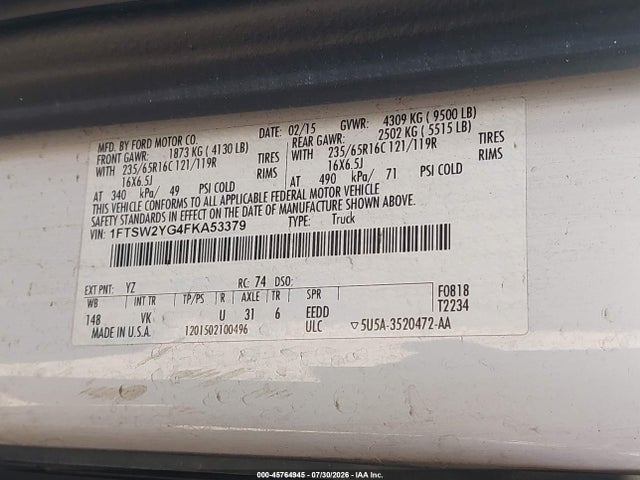 Ford Transit-350 2015 1FTSW2YG4FKA53379 Image 9