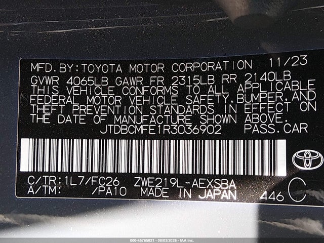 Toyota Corolla Hybrid Se 2024 JTDBCMFE1R3036902 Image 9