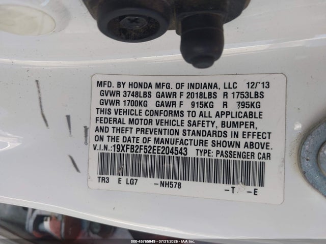 19XFB2F52EE204543 Honda Civic Lx