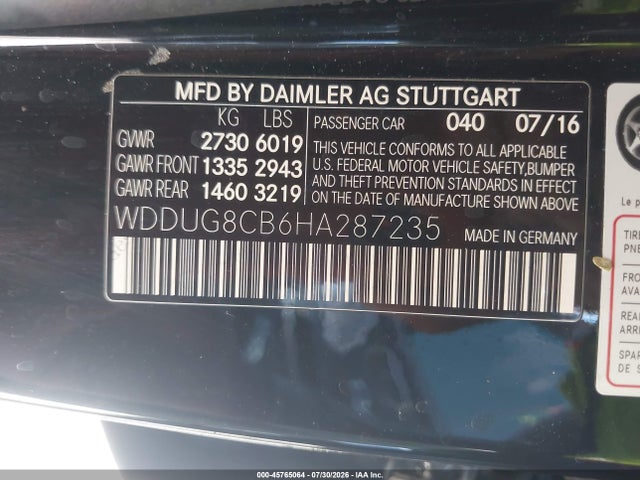 WDDUG8CB6HA287235 Mercedes-Benz S 550