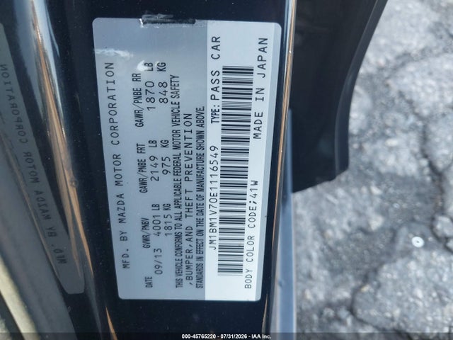 JM1BM1V70E1116549 Mazda Mazda3 I Touring