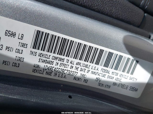 2011 Dodge Durango Crew მანქანა იყიდება აუქციონზე, vin: 1D4RE4GG2BC732377, აუქციონის ნომერი: 45765230