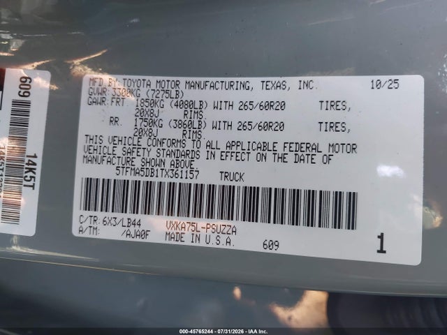 5TFMA5DB1TX361157 Toyota Tundra 1794 Edition Crewmax 5.5&#039; Bed