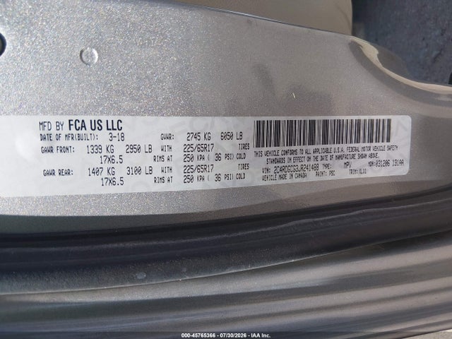 Dodge Grand Caravan Sxt 2018 2C4RDGCG3JR241488 Image 9
