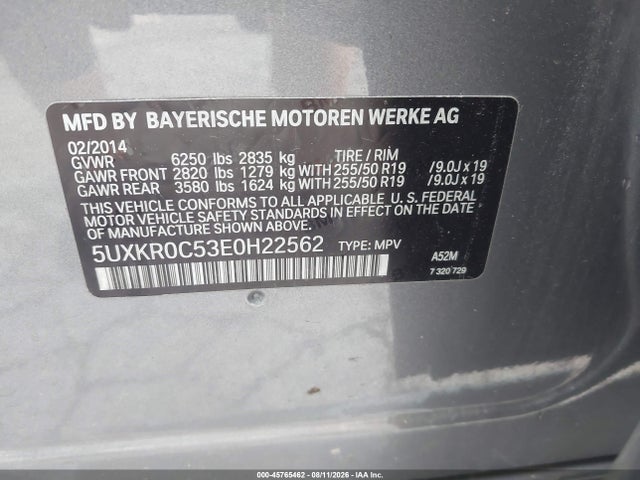 Продажа на аукционе авто 2014 Bmw X5 Xdrive35i, vin: 5UXKR0C53E0H22562, номер лота: 45765462