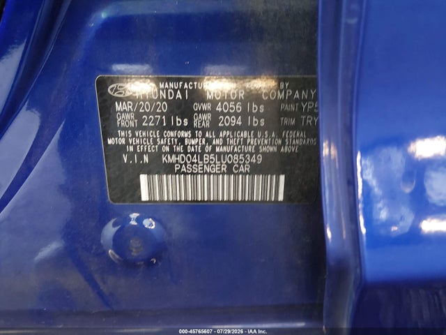 KMHD04LB5LU085349 Hyundai Elantra Sport