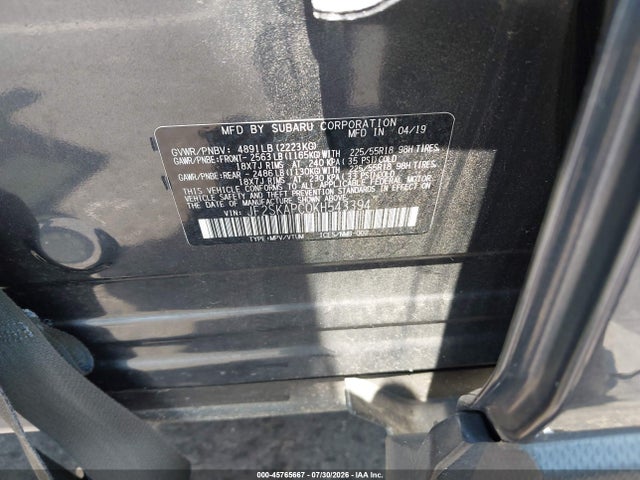 Продаж на аукціоні авто 2019 Subaru Forester Sport, vin: JF2SKAPC0KH543394, номер лоту: 45765667