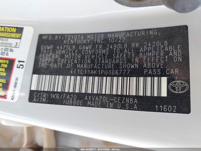 Toyota CAMRY LE 2023 4T1C11AK1PU106777 Image 9