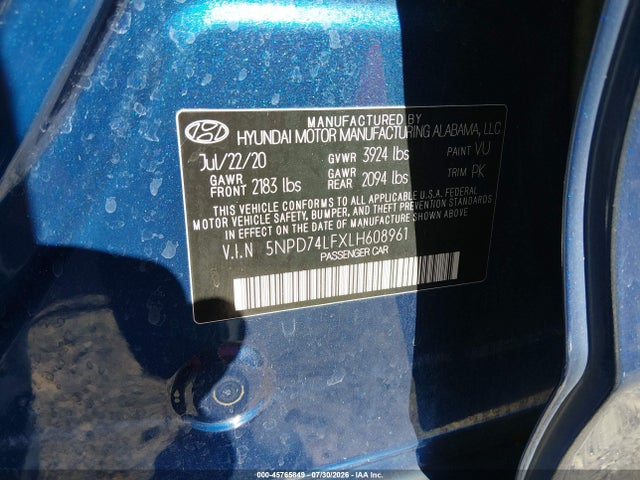 Hyundai ELANTRA SE 2020 5NPD74LFXLH608961 Image 9