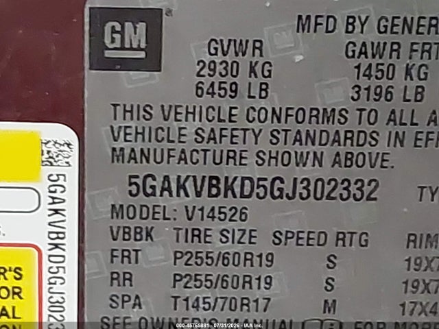 Buick Enclave Leather 2016 5GAKVBKD5GJ302332 Image 9