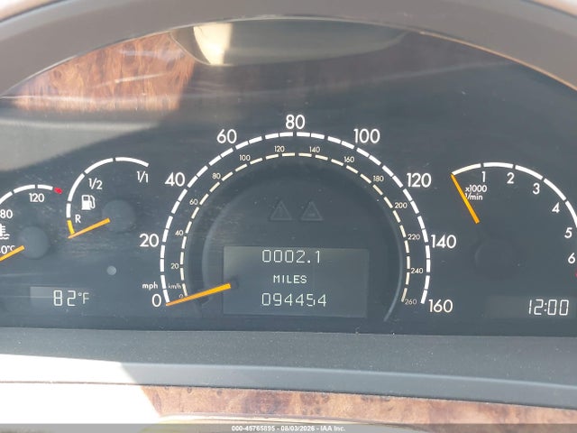 2000 Mercedes-benz S 500 მანქანა იყიდება აუქციონზე, vin: WDBNG75J0YA041051, აუქციონის ნომერი: 45765895