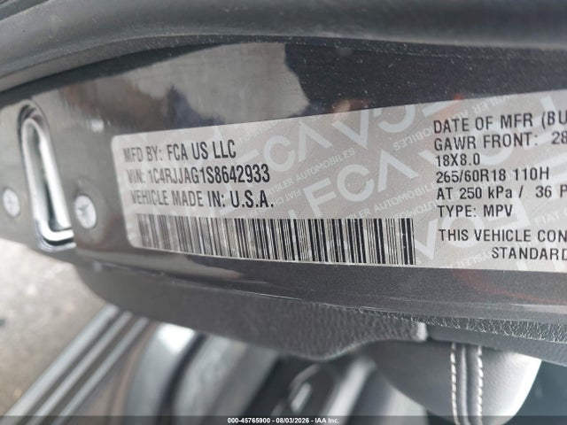 45765900 :رقم المزاد ، 1C4RJJAG1S8642933 vin ، 2025 Jeep Grand Cherokee L Laredo X 4x2 مزاد بيع