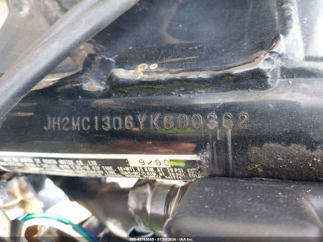 2000 Honda Cmx250 C მანქანა იყიდება აუქციონზე, vin: JH2MC1306YK600362, აუქციონის ნომერი: 45765959