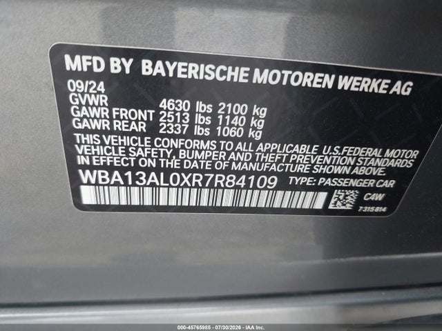 Aukcja sprzedaży 2024 Bmw M235 Gran Coupe I Xdrive, vin: WBA13AL0XR7R84109, numer aukcji: 45765985