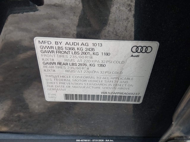 Audi Q5 2.0t Premium 2014 WA1LFAFP8EA049237 Image 9