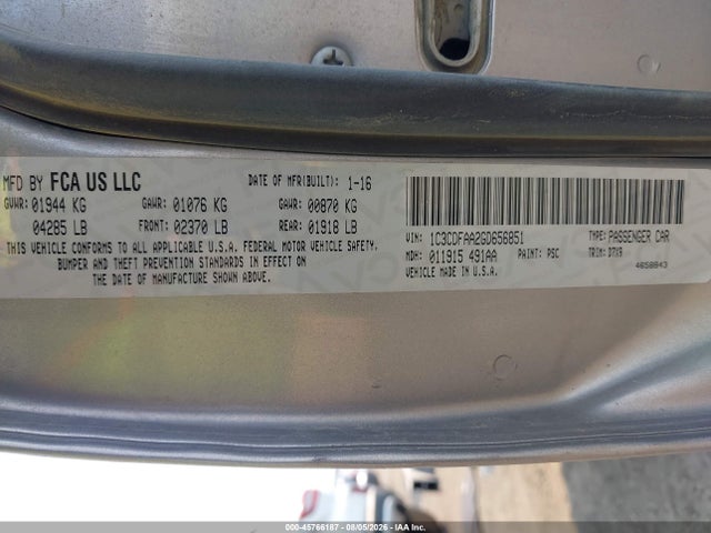 Dodge DART SE 2016 1C3CDFAA2GD656851 Image 9