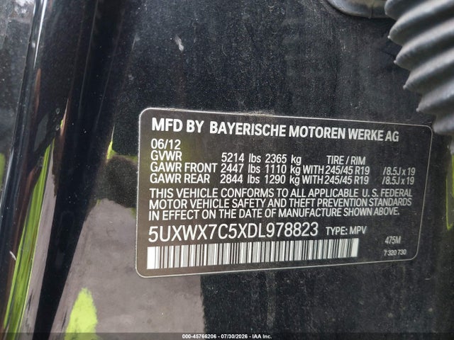 Продажа на аукционе авто 2013 Bmw X3 Xdrive35i, vin: 5UXWX7C5XDL978823, номер лота: 45766206
