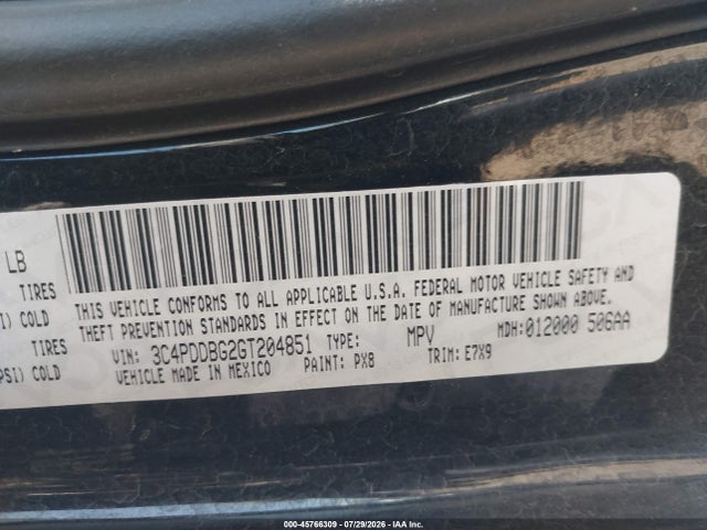 Dodge Journey Sxt 2016 3C4PDDBG2GT204851 Image 9