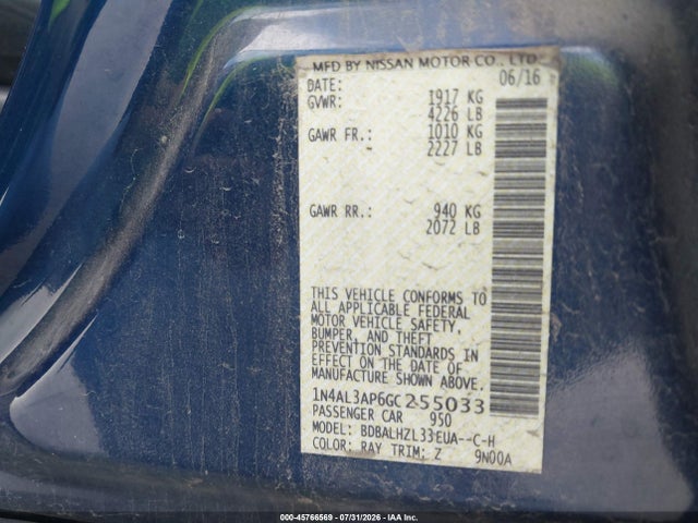 Nissan Altima 2.5 Sr 2016 1N4AL3AP6GC255033 Image 9