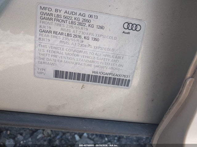 Продажа на аукционе авто 2014 Audi Q5 3.0t Premium Plus, vin: WA1DGAFP5EA007531, номер лота: 45766885