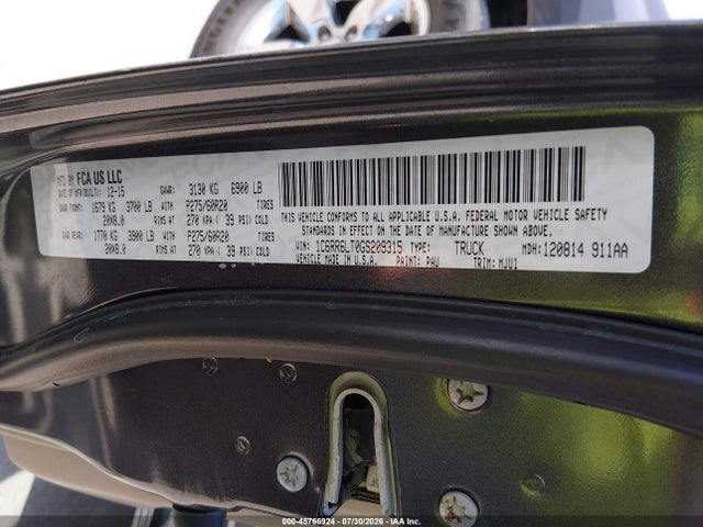 45766924 :رقم المزاد ، 1C6RR6LT0GS209315 vin ، 2016 Ram 1500 Slt مزاد بيع