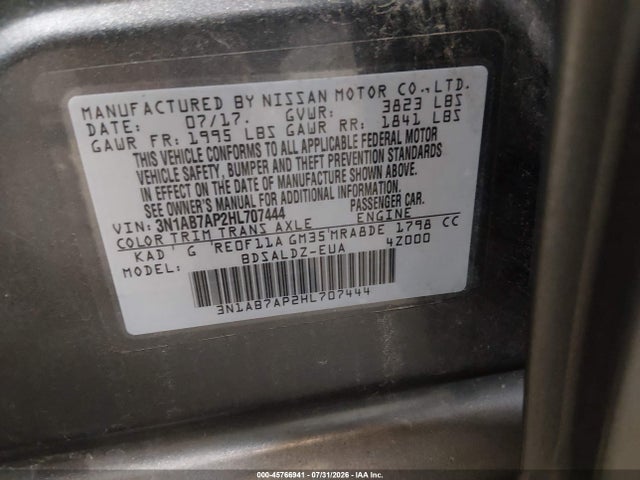 Nissan SENTRA SV 2017 3N1AB7AP2HL707444 Image 9