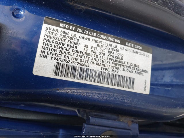 Продаж на аукціоні авто 2006 Volvo Xc90 V8/volvo Ocean Race Edition, vin: YV4CZ852761290684, номер лоту: 45766970