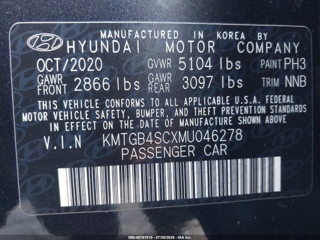 Продаж на аукціоні авто 2021 Genesis G80 2.5t Rwd, vin: KMTGB4SCXMU046278, номер лоту: 45767010