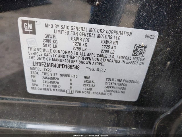 2023 Buick Envision Preferred Awd მანქანა იყიდება აუქციონზე, vin: LRBFZMR40PD166548, აუქციონის ნომერი: 45767127