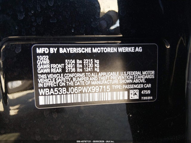 BMW 540 I 2023 WBA53BJ06PWX99715 Image 9