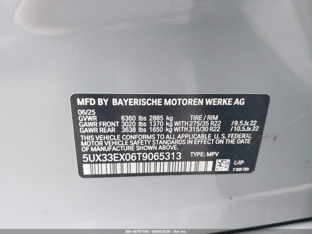 Продаж на аукціоні авто 2026 Bmw X6 Xdrive40i, vin: 5UX33EX06T9065313, номер лоту: 45767165
