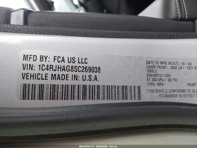 Продаж на аукціоні авто 2025 Jeep Grand Cherokee Altitude 4x4, vin: 1C4RJHAG8SC269038, номер лоту: 45767173