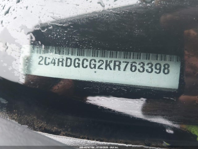 45767194 :رقم المزاد ، 2C4RDGCG2KR763398 vin ، 2019 Dodge Grand Caravan Sxt مزاد بيع
