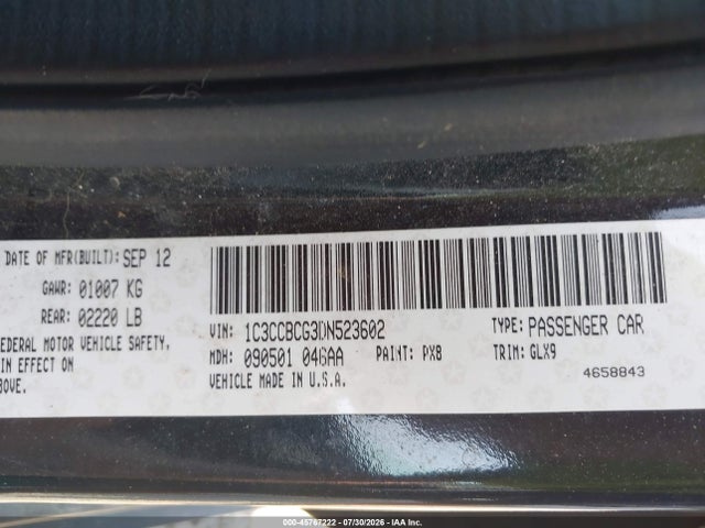 Aukcja sprzedaży 2013 Chrysler 200 Limited, vin: 1C3CCBCG3DN523602, numer aukcji: 45767222