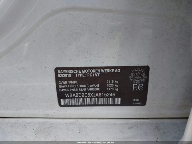 Продаж на аукціоні авто 2018 Bmw 330i Xdrive, vin: WBA8D9C5XJA615246, номер лоту: 45767274