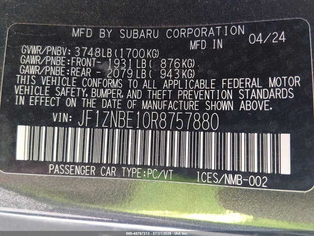 Продаж на аукціоні авто 2024 Toyota Gr86 Premium, vin: JF1ZNBE10R8757880, номер лоту: 45767313