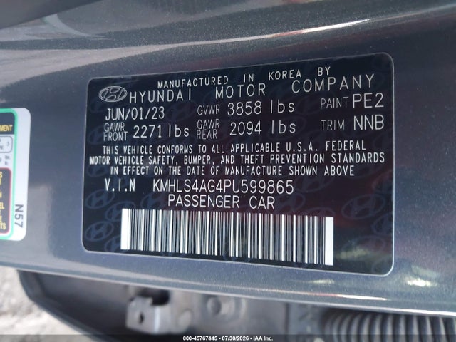 Hyundai ELANTRA SEL 2023 KMHLS4AG4PU599865 Image 9