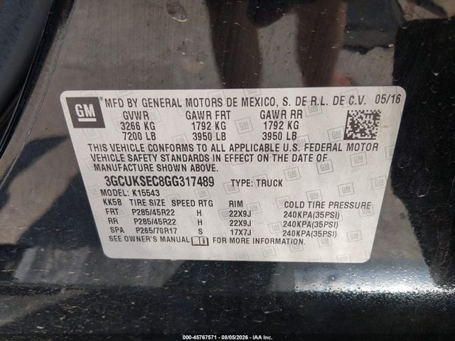 Chevrolet Silverado 1500 Ltz 2016 3GCUKSEC8GG317489 Image 9