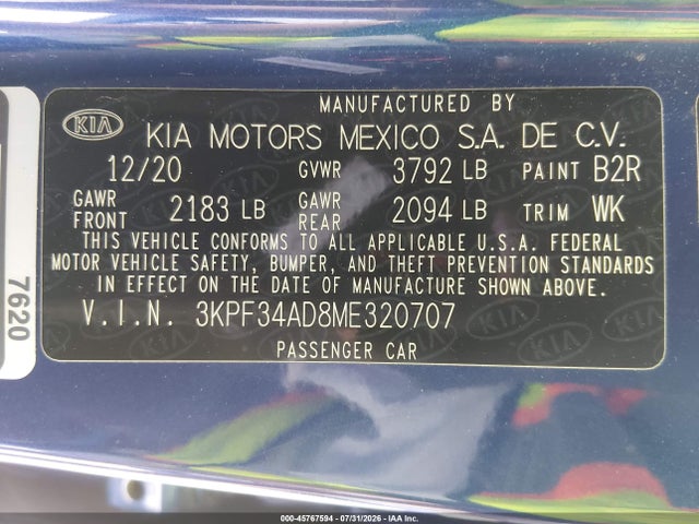 KIA Forte Gt-line 2021 3KPF34AD8ME320707 Image 9