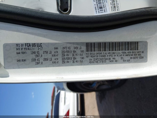 45767699 :رقم المزاد ، 3C4PDCGG2HT644184 vin ، 2017 Dodge Journey Crossroad Plus مزاد بيع