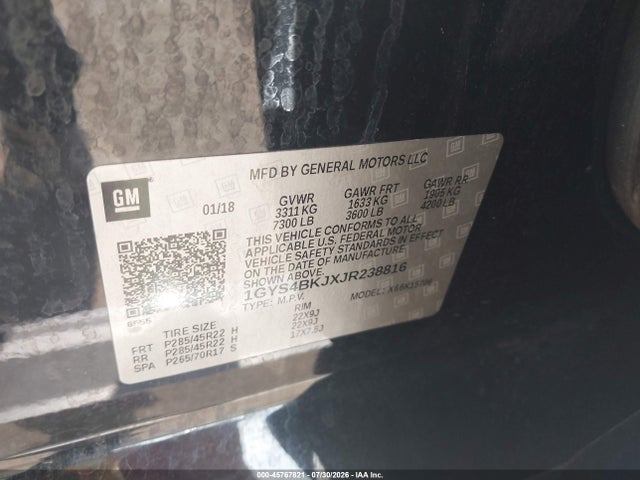 Продаж на аукціоні авто 2018 Cadillac Escalade Luxury, vin: 1GYS4BKJXJR238816, номер лоту: 45767821