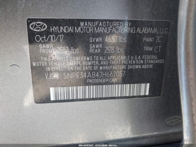 5NPE34AB4JH662057 Hyundai Sonata Sport 2.0t
