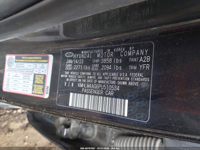 2023 Hyundai Elantra Sel მანქანა იყიდება აუქციონზე, vin: KMHLM4AG6PU510534, აუქციონის ნომერი: 45767891