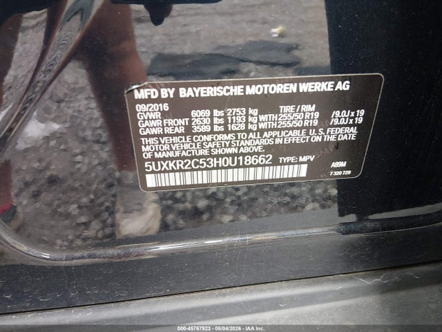 Aukcja sprzedaży 2017 Bmw X5 Sdrive35i, vin: 5UXKR2C53H0U18662, numer aukcji: 45767923