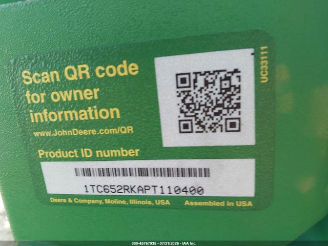 1TC652RKAPT110400 John Deere Other
