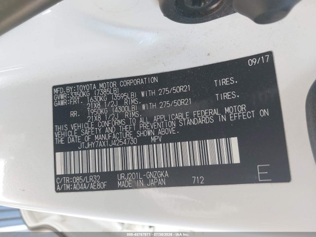 Lexus Lx 570 Three-row 2018 JTJHY7AX1J4254730 Image 9